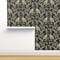 Little Owl Damask William Morris Farmhouse Arts And Crafts Birds Of Prey Soft Green Transitional Climbing Vines Custom Removable Wallpaper by Spoonflower Peel & Stick Wallpaper 2FT Wide
